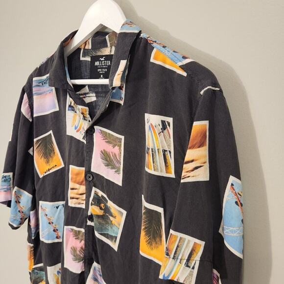 Hollister Epic Flex Stretch Button Shirt Allover Photo Collage - SizeXL - Picture 3 of 6
